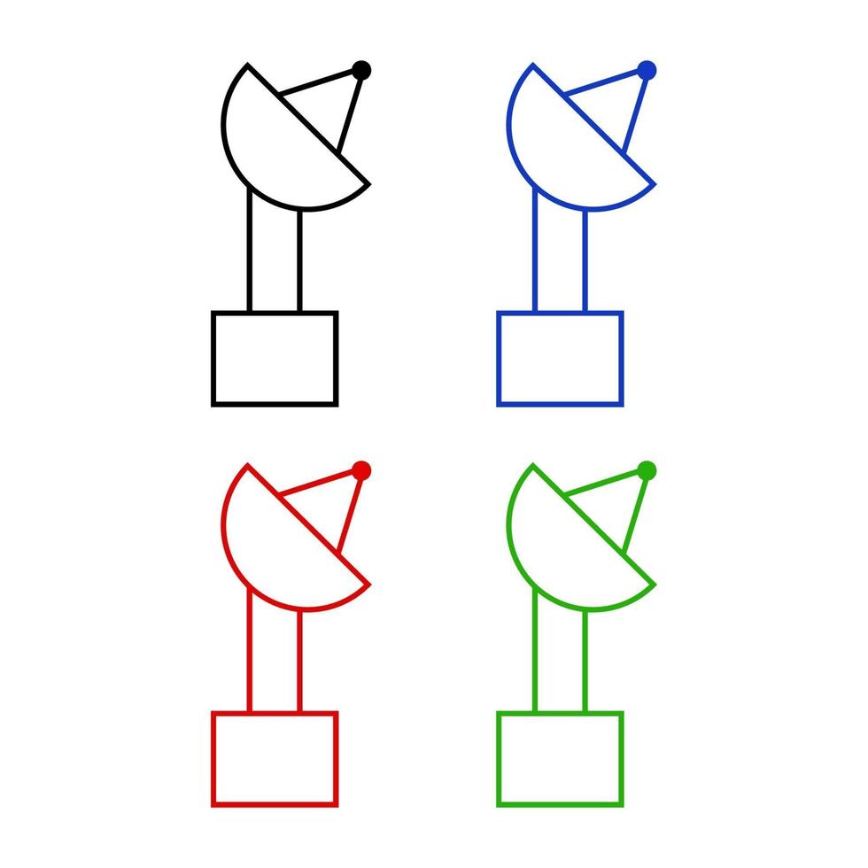 set van satelliet op witte achtergrond vector