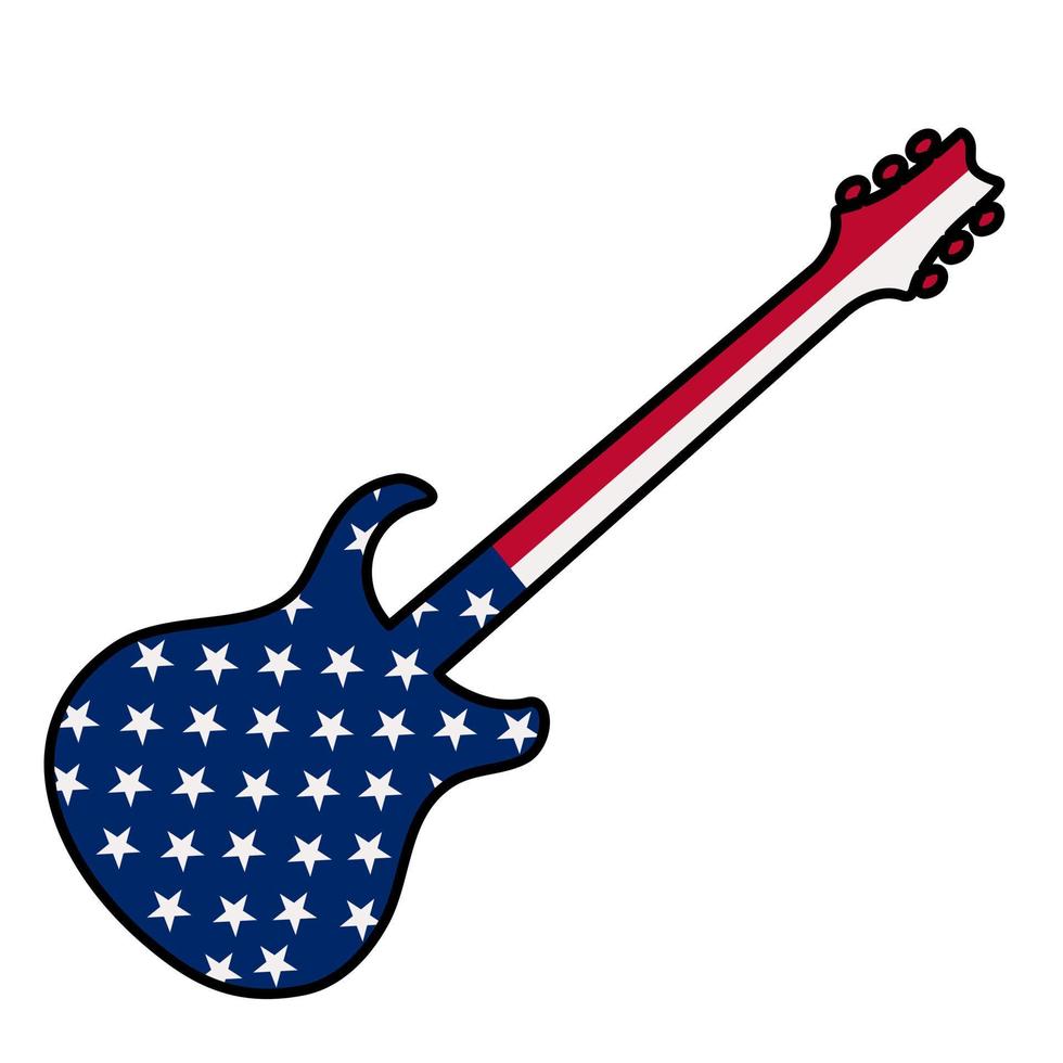 Amerika patriottische gitaar. patriottisch ontwerp. patriottische symbolen met sterren en strepen. onafhankelijkheidsdag met vlag vector