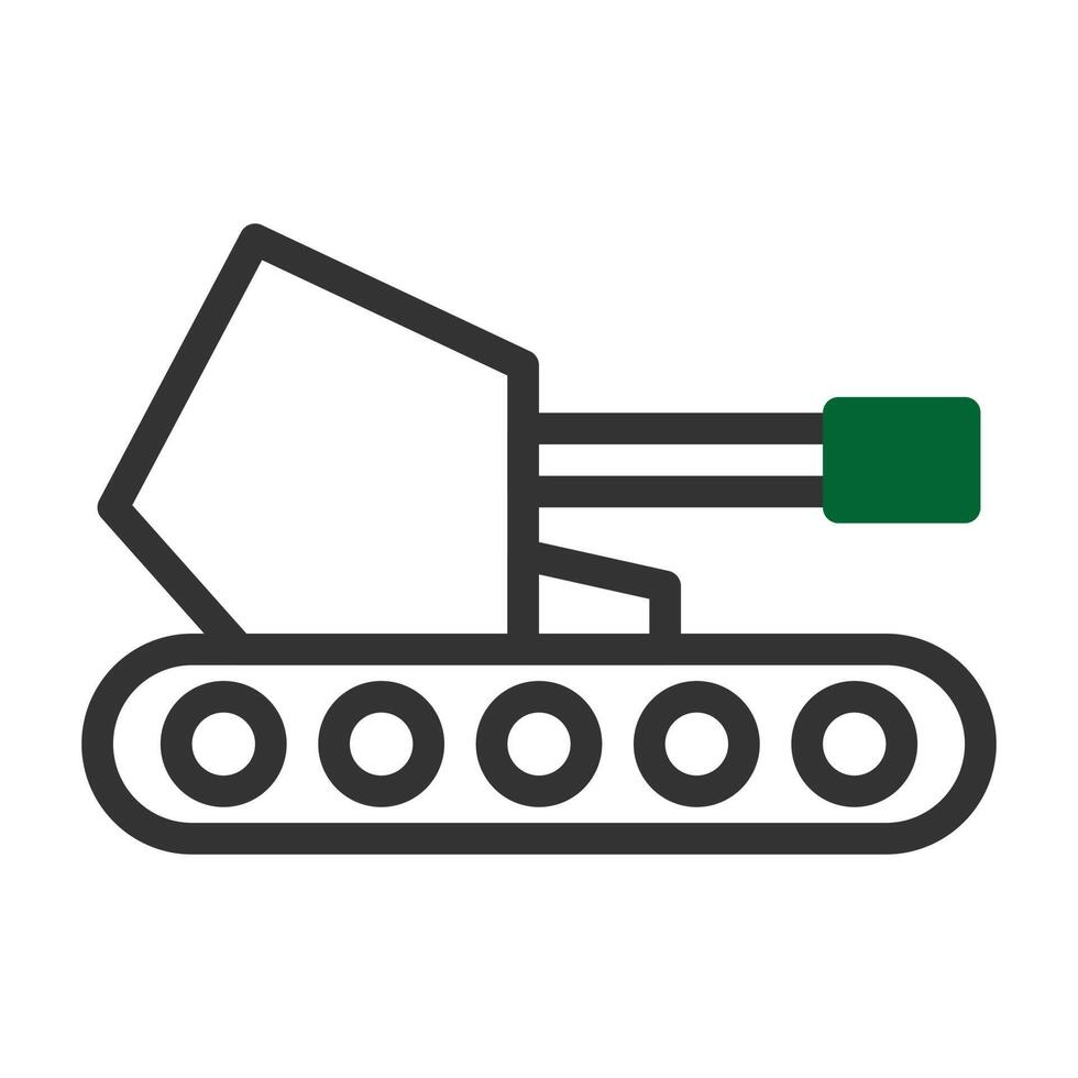 tank icoon duotoon grijs groen stijl leger illustratie vector leger element en symbool perfect.