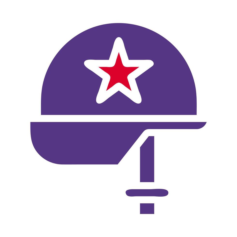 helm icoon solide rood Purper stijl leger illustratie vector leger element en symbool perfect.