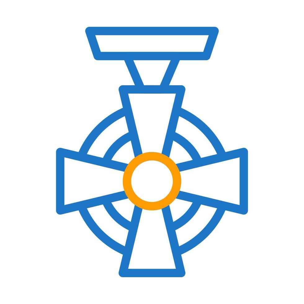 medaille icoon duokleur blauw oranje stijl leger illustratie vector leger element en symbool perfect.