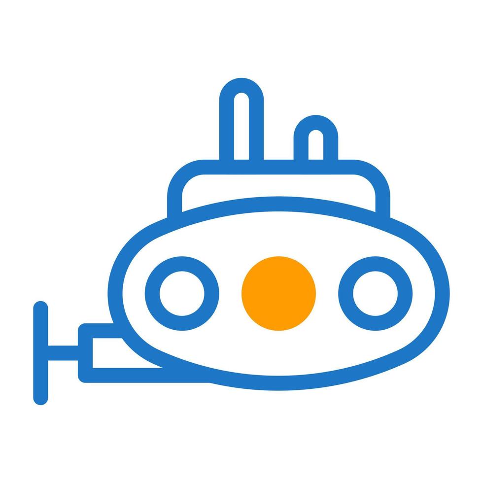 onderzeeër icoon duotoon blauw oranje stijl leger illustratie vector leger element en symbool perfect.