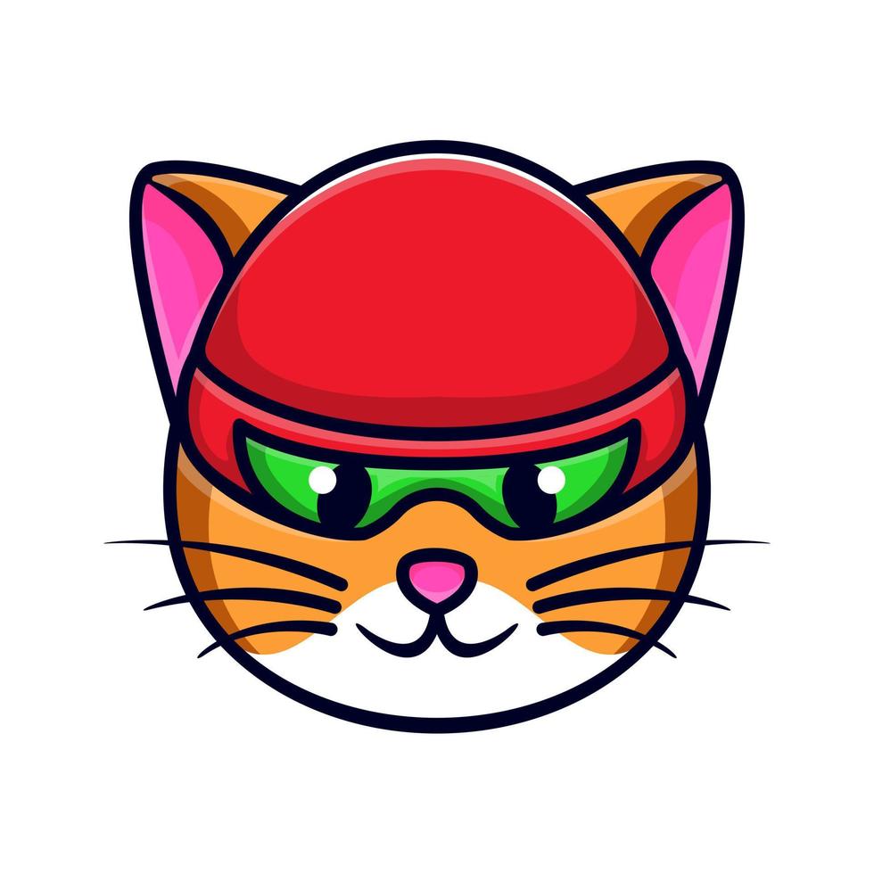 kat in een rood kap. vector illustratie Aan een wit achtergrond.