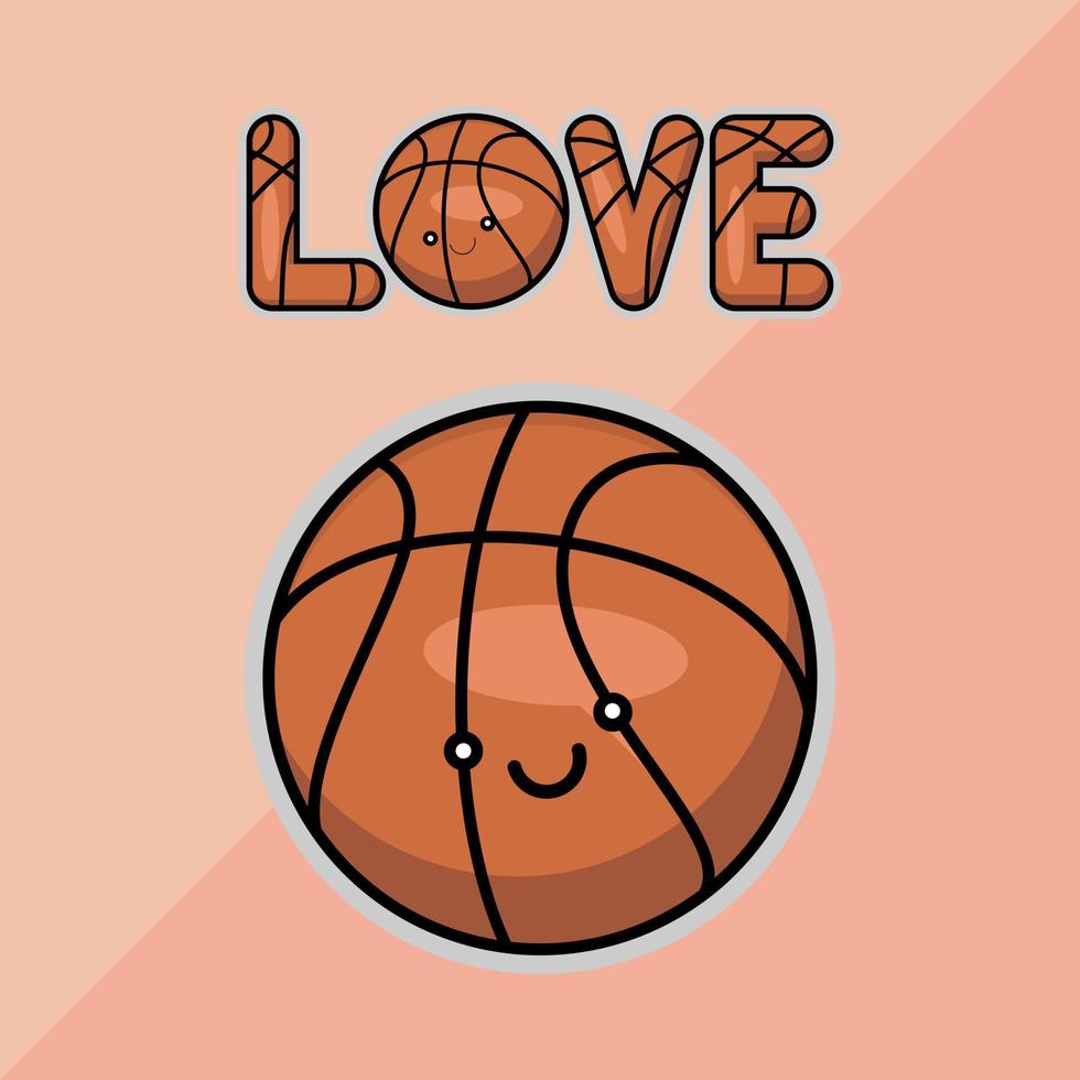 liefde basketbal vector illustartion