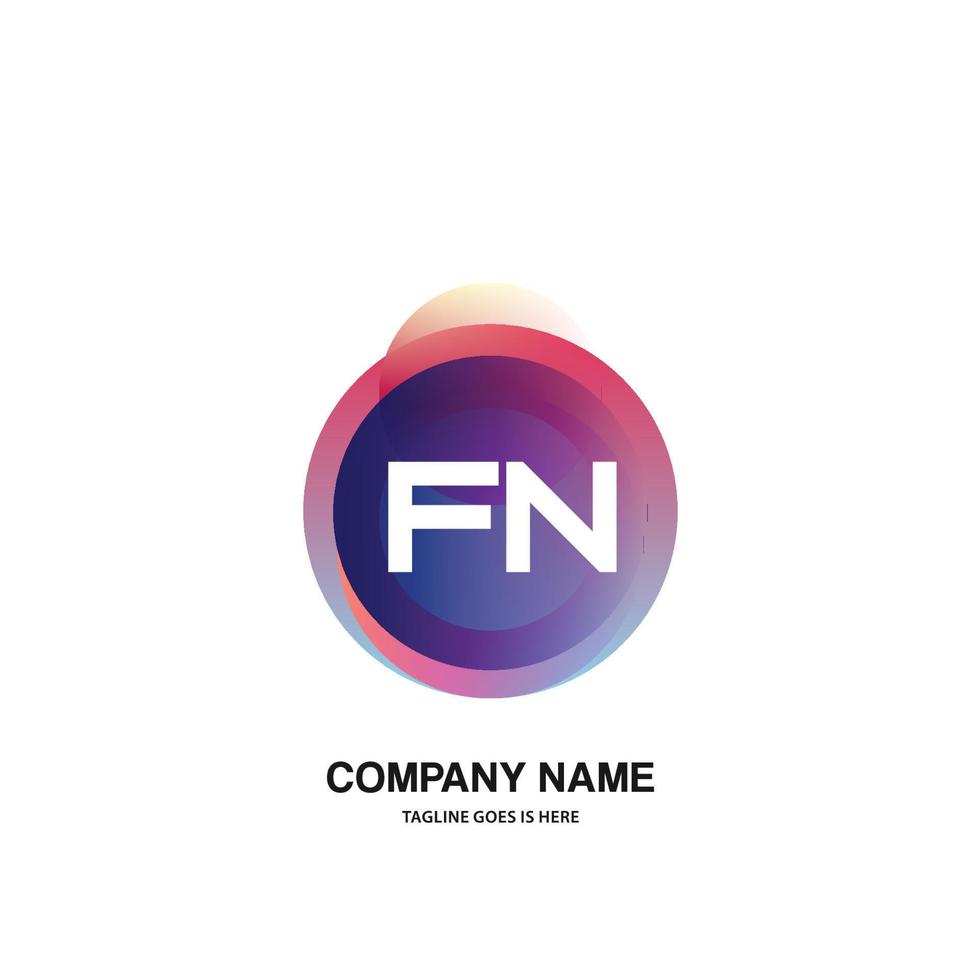 fn eerste logo met kleurrijk cirkel sjabloon vector