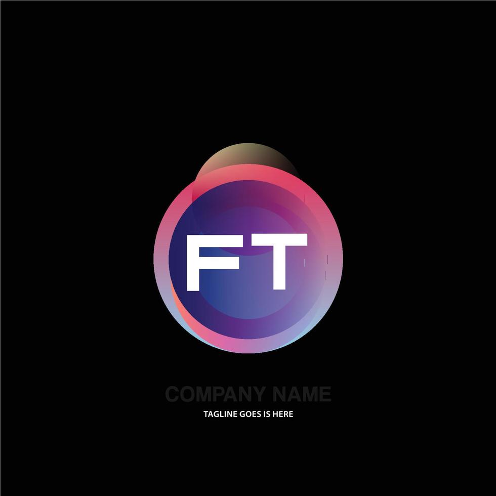 ft eerste logo met kleurrijk cirkel sjabloon vector