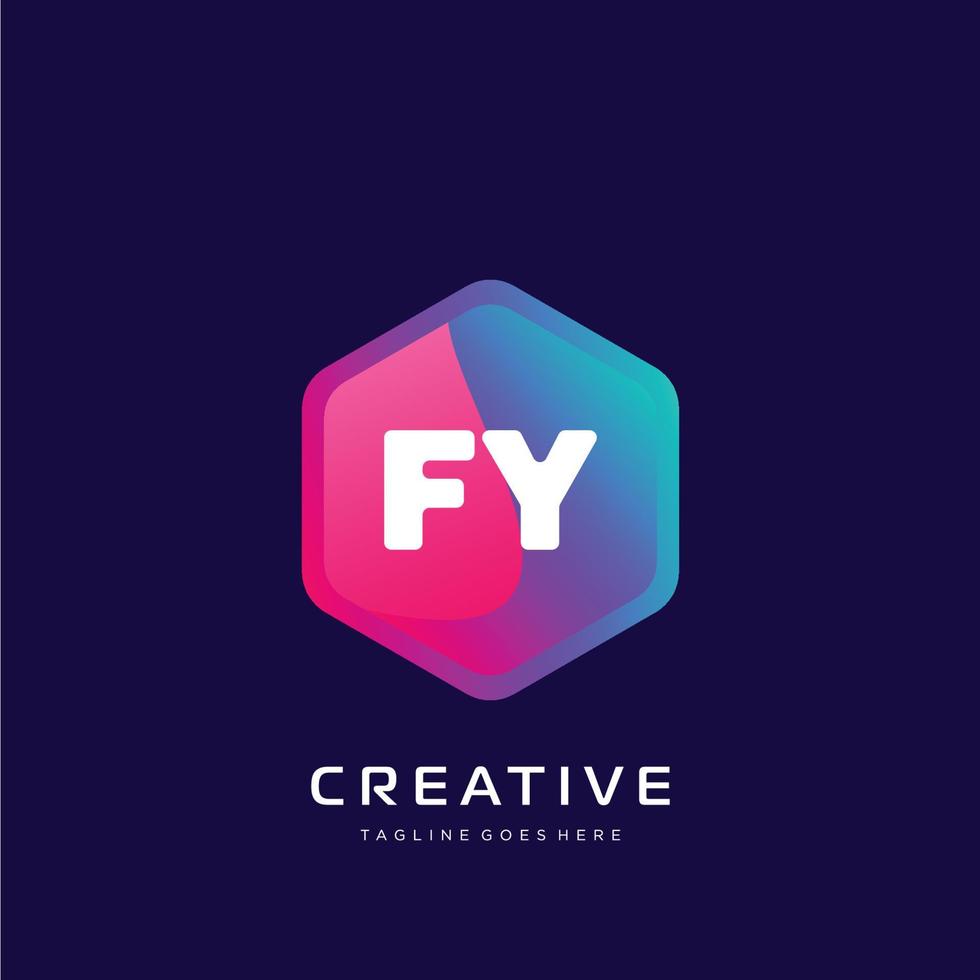 fy eerste logo met kleurrijk sjabloon vector. vector