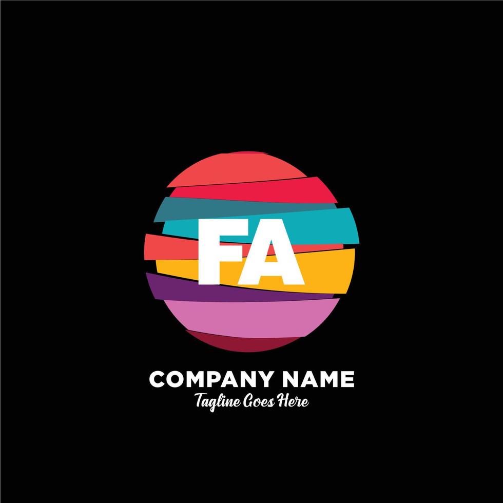 fa eerste logo met kleurrijk sjabloon vector. vector