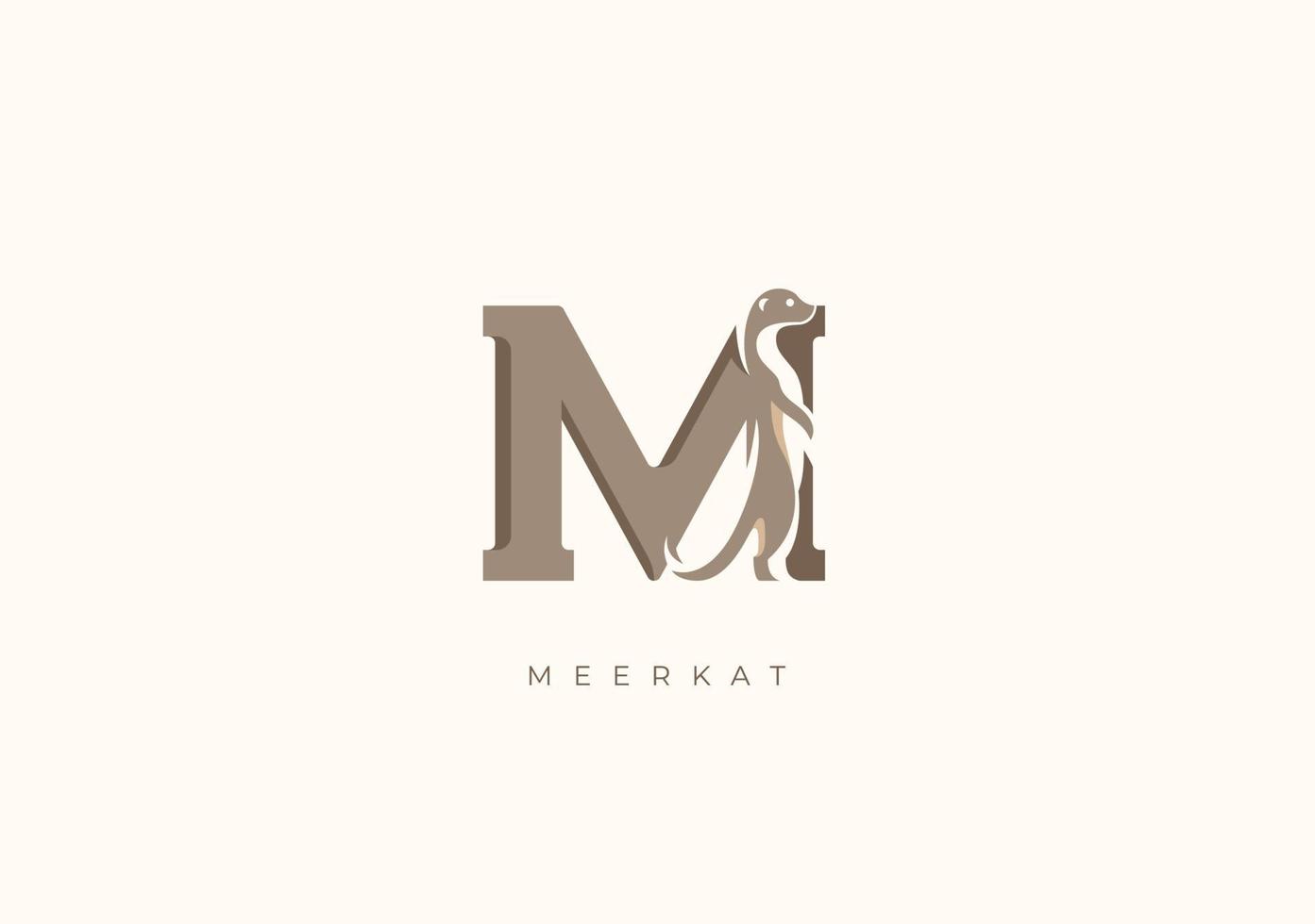 meerkat m monogram, vector logo