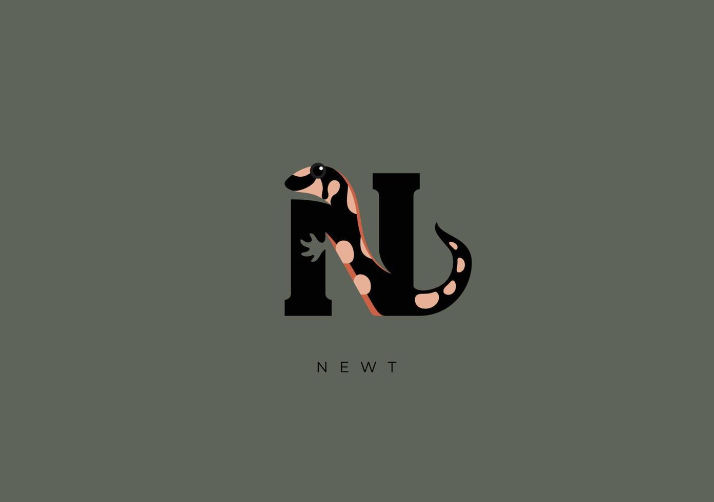 newt n monogram, vector logo