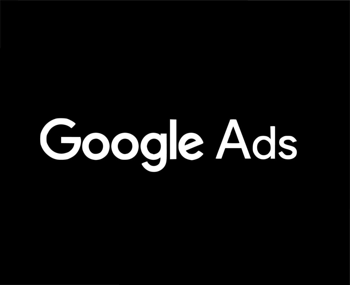 google advertenties logo symbool naam wit ontwerp vector illustratie met zwart achtergrond