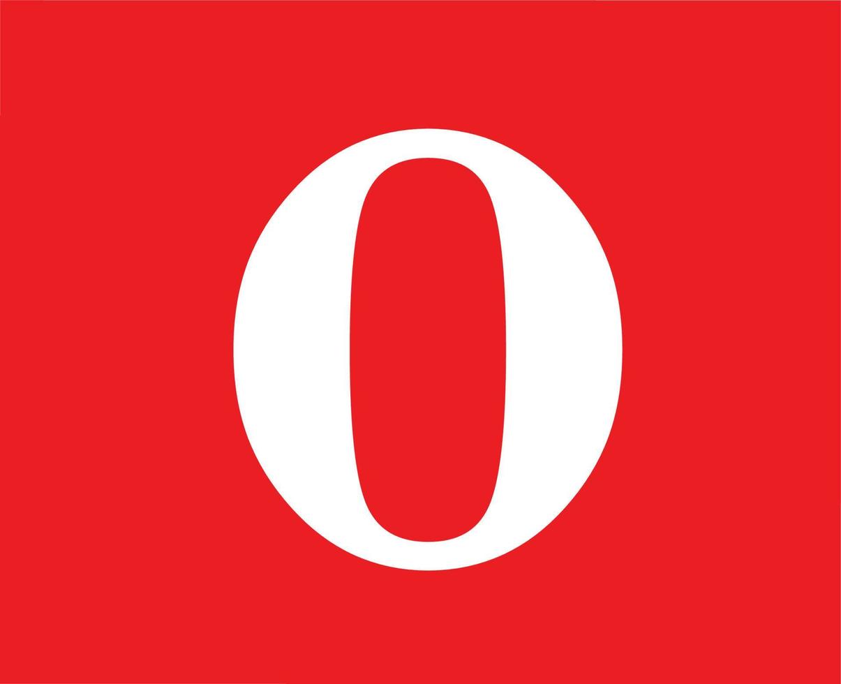 opera browser merk logo symbool wit ontwerp software vector illustratie met rood achtergrond