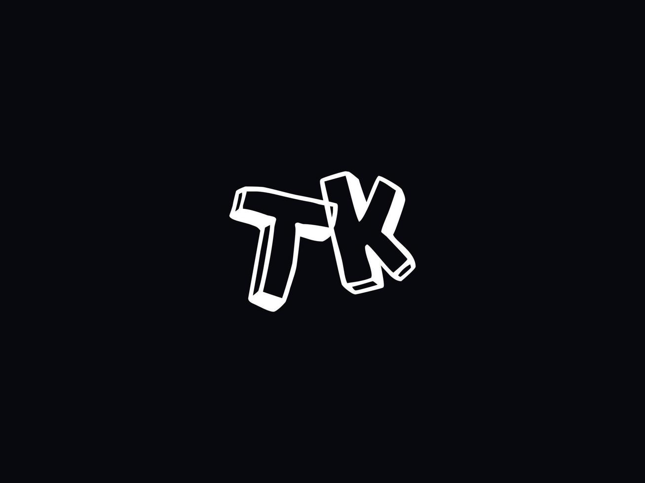 kleurrijk tk logo icoon, minimalistische tk logo brief ontwerp vector