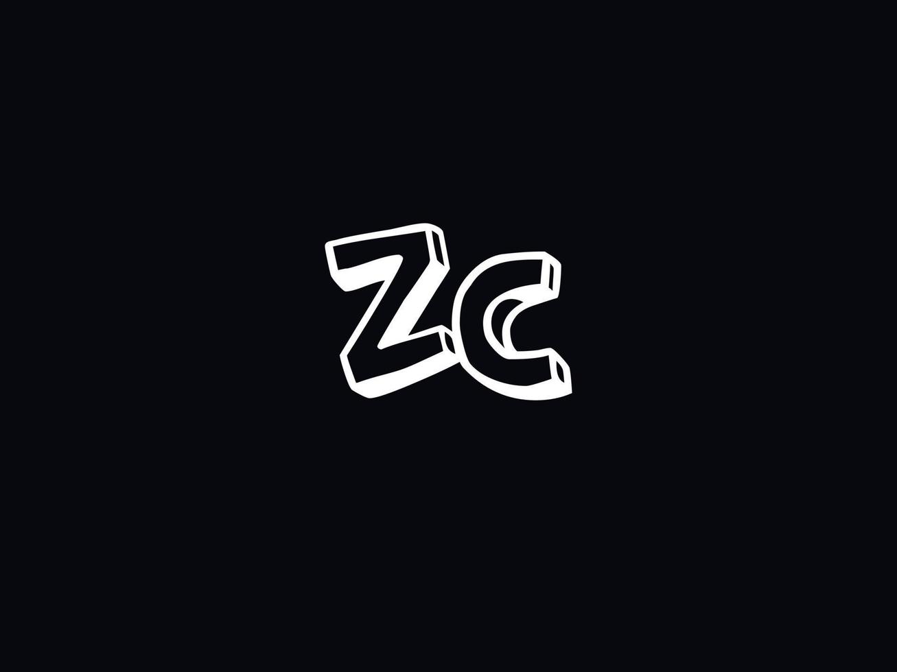 monogram zc logo icoon, eerste zc logo brief ontwerp vector