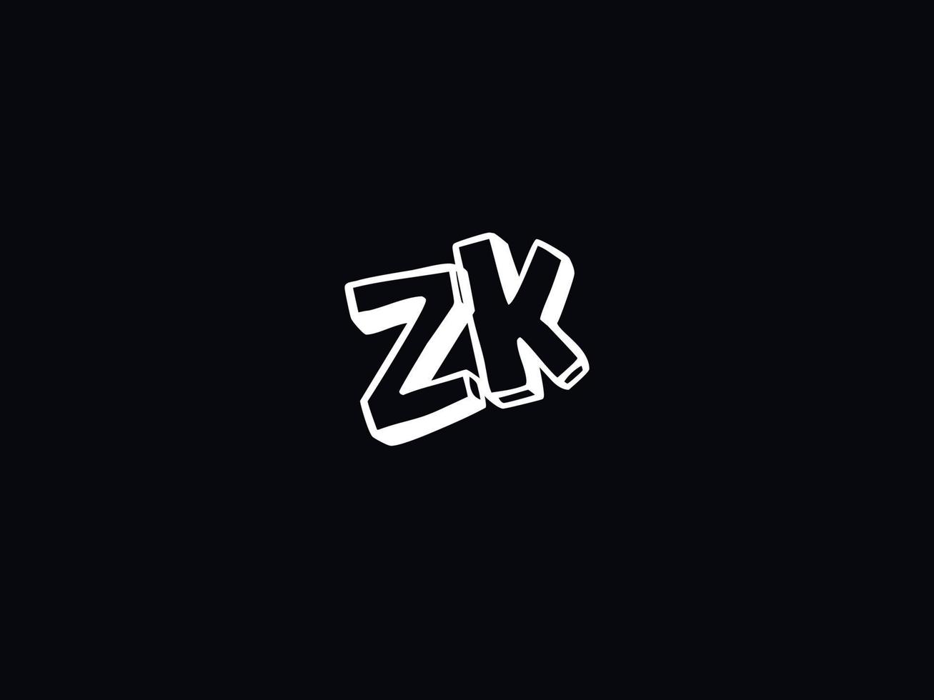 monogram zk logo icoon, eerste zk logo brief ontwerp vector