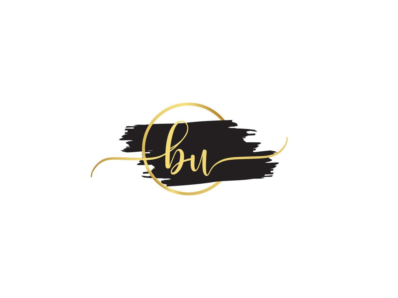 eerste bu logo brief, luxe bu handtekening logo brief vector