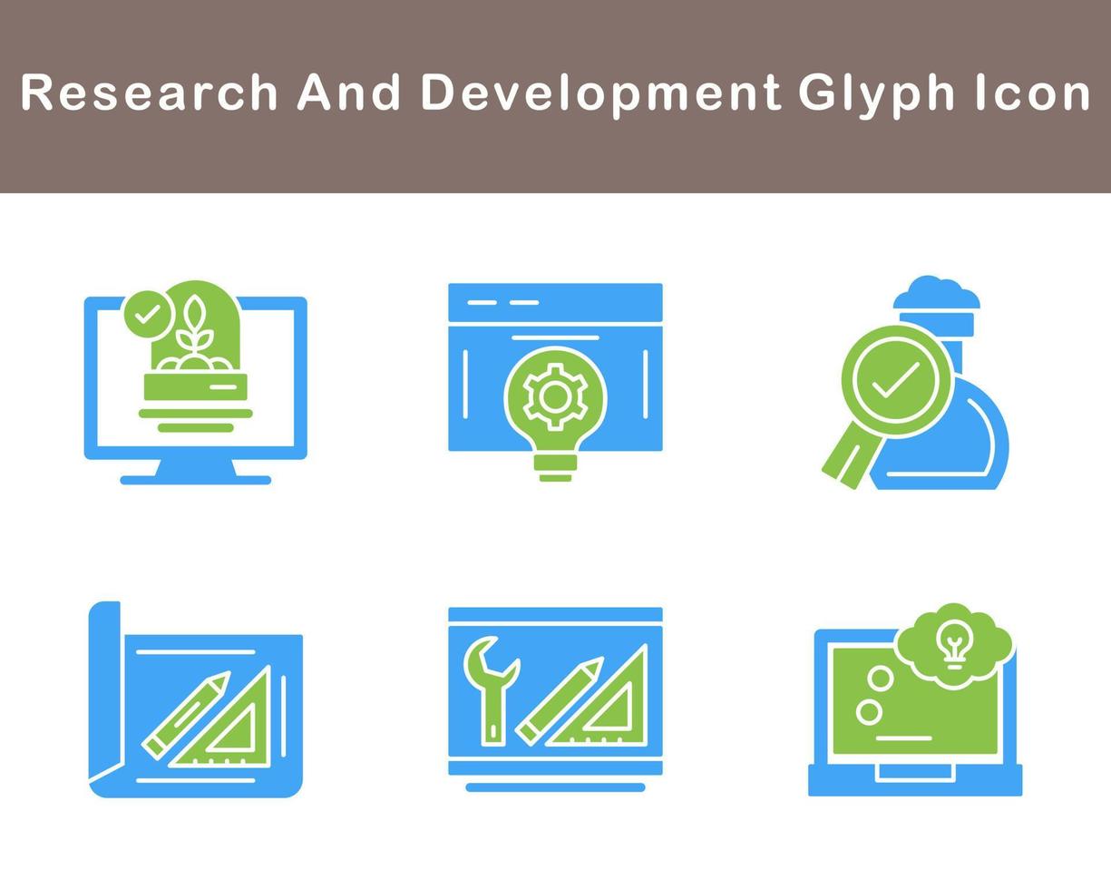 Onderzoek en ontwikkeling vector icoon reeks