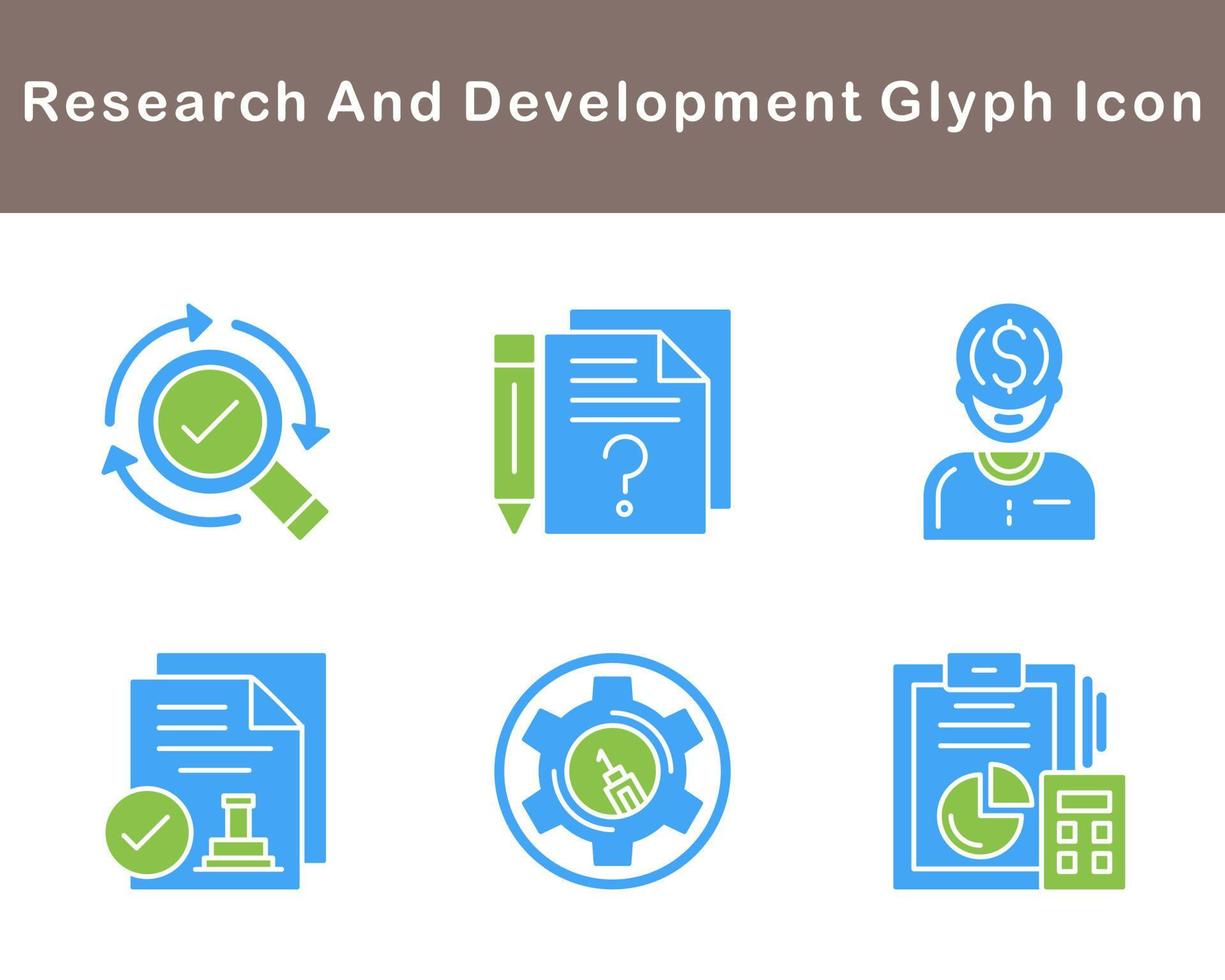 Onderzoek en ontwikkeling vector icoon reeks