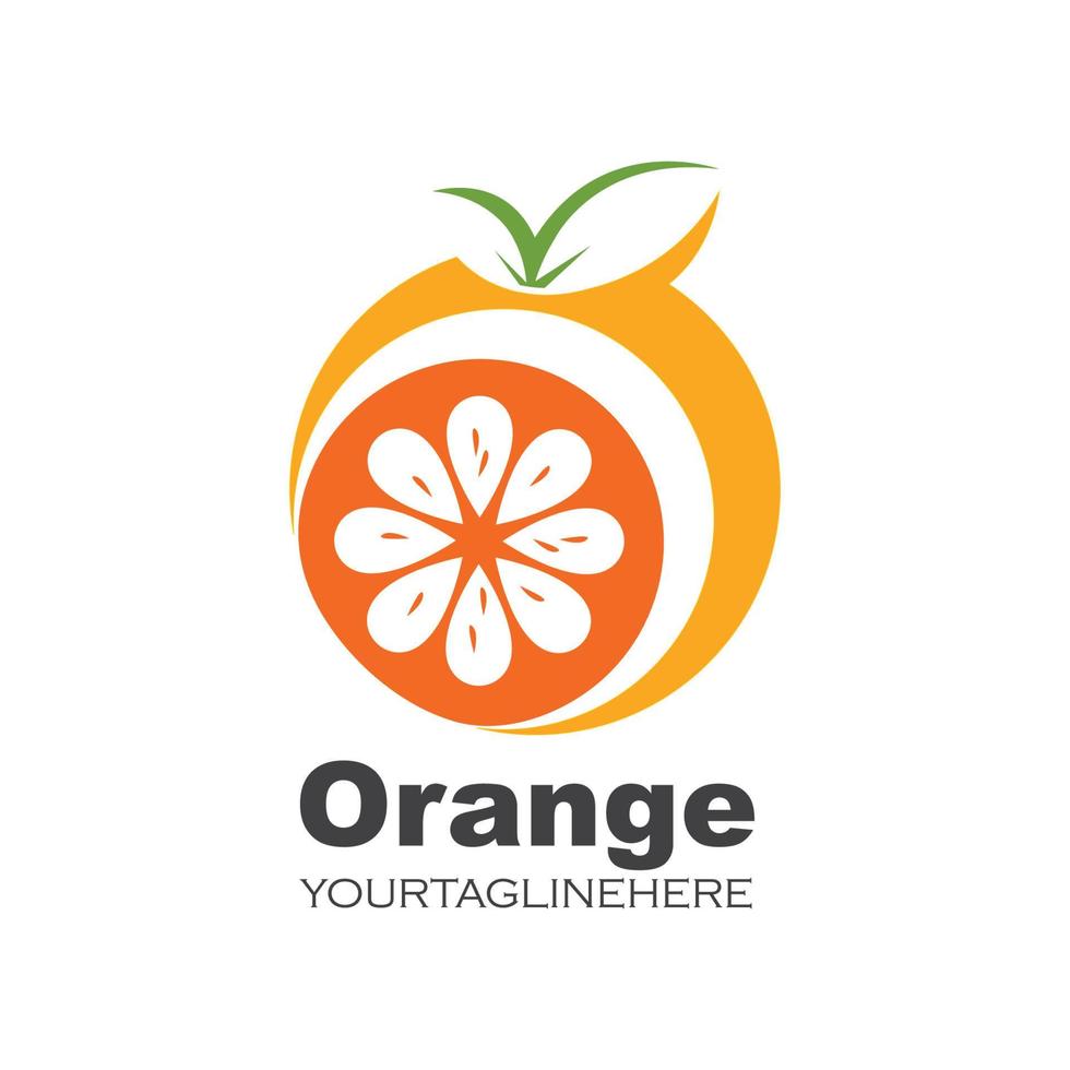 oranje fruit icoon vector logo illustratie