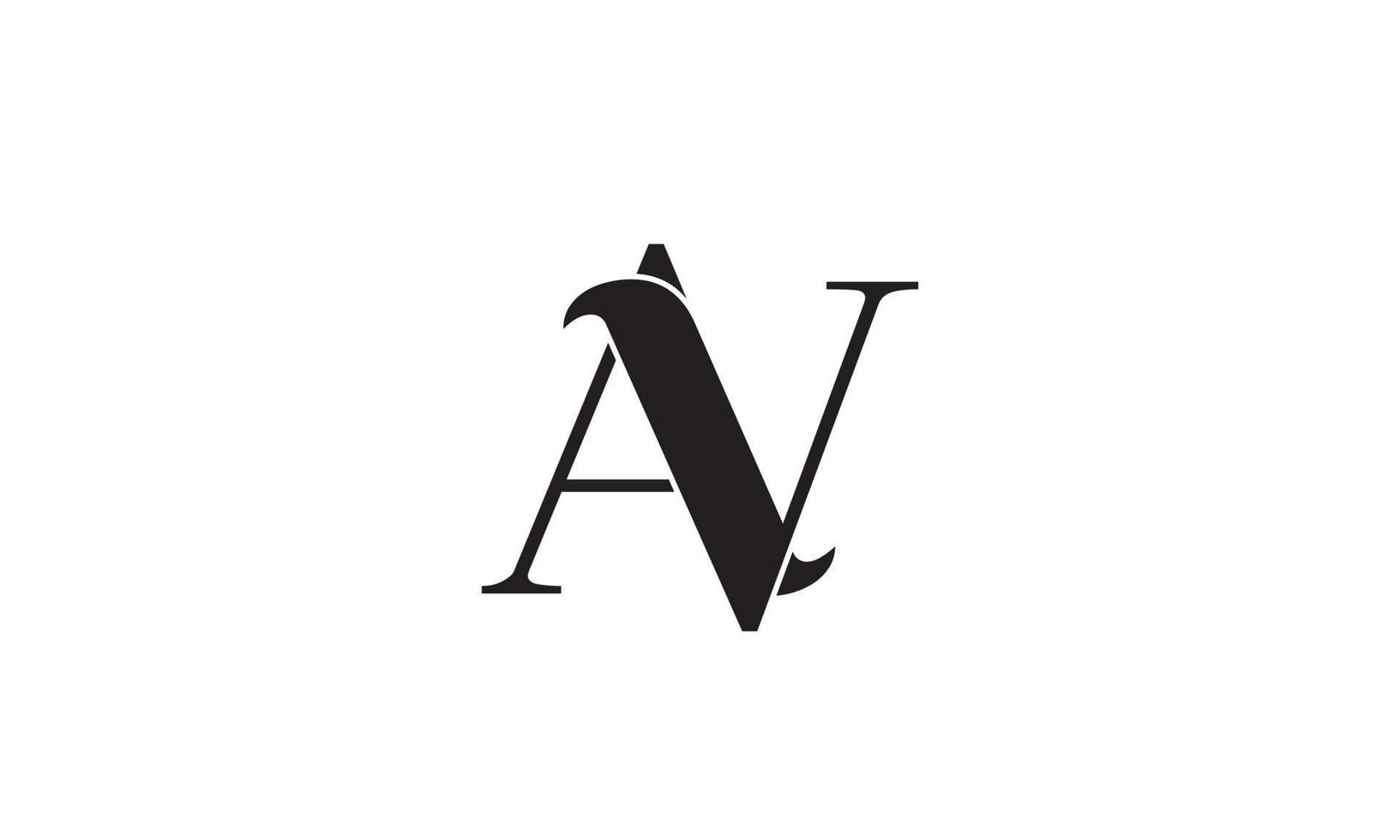 alfabet letters initialen monogram logo av, va, a en v vector