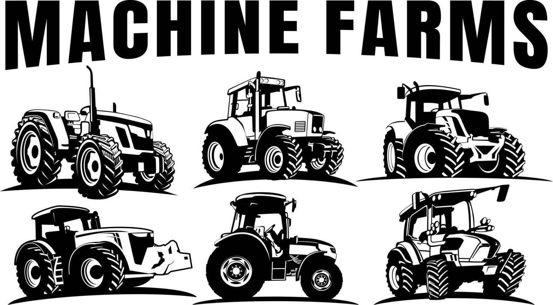 machine boerderij logo pictogram ontwerp vector