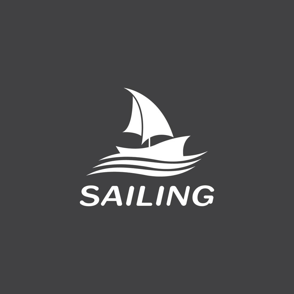 het zeilen boot jacht logo vector illustratie