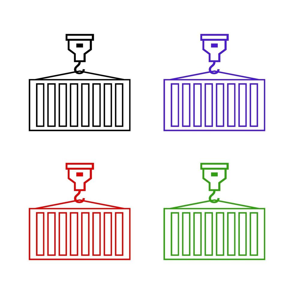 set van vrachtcontainers op witte achtergrond vector