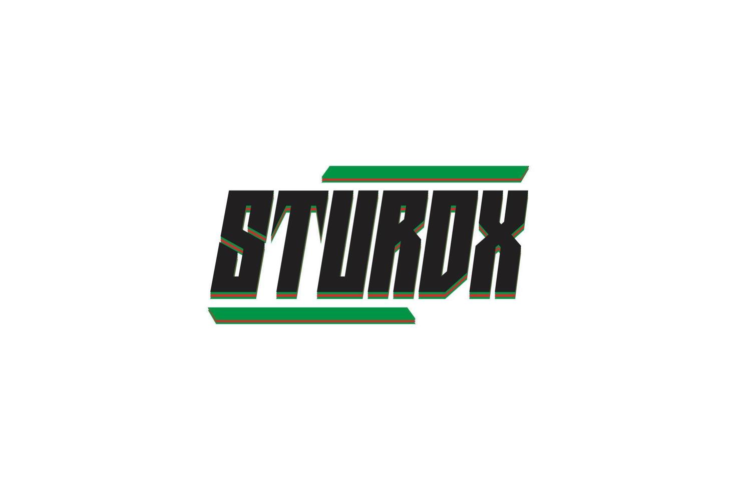 sturdx logo bedrijf naam website ontwerp vector