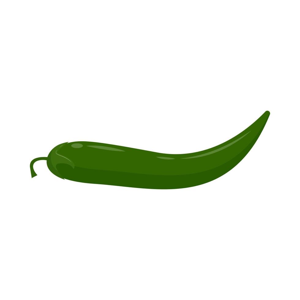 groen Chili vlak vector illustratie geïsoleerd Aan wit achtergrond