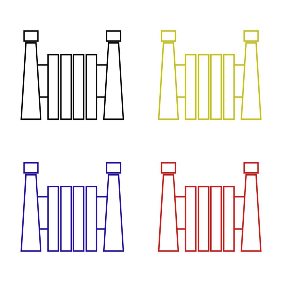 poort ingesteld op een witte achtergrond vector