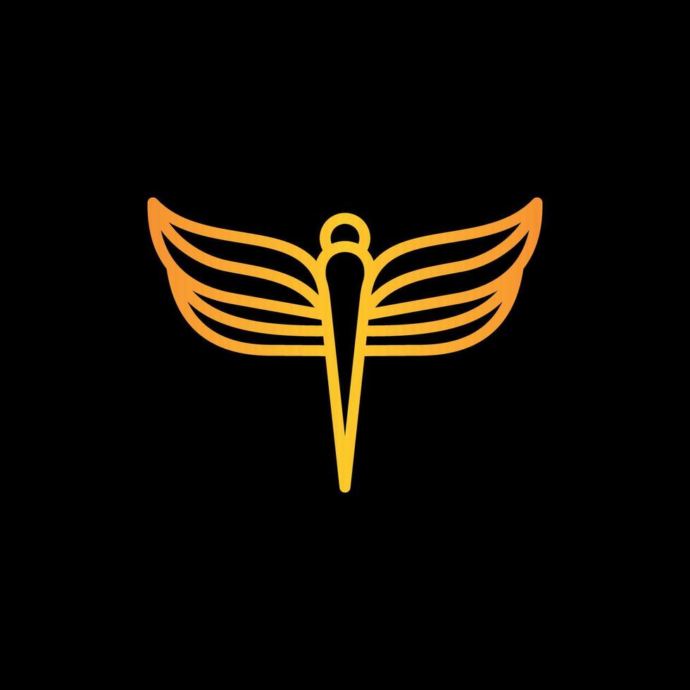 libel vliegend dier luxe lijn modern logo vector