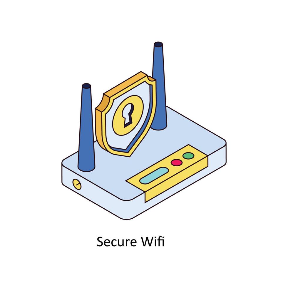 beveiligen Wifi vector isometrische pictogrammen. gemakkelijk voorraad illustratie