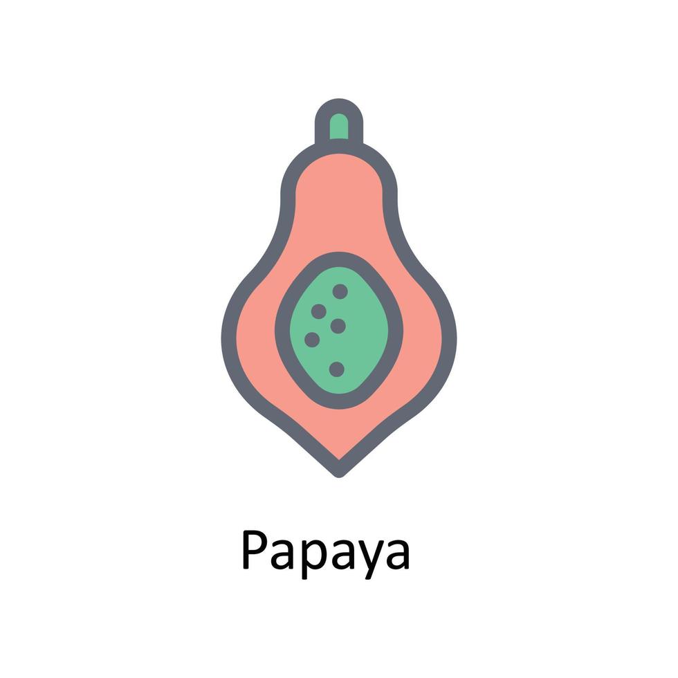 papaja vector vullen schets pictogrammen. gemakkelijk voorraad illustratie voorraad
