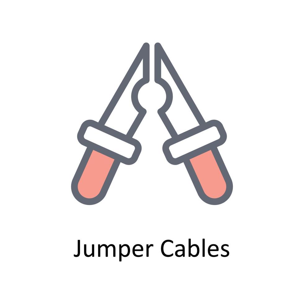 jumper kabels vector vullen schets pictogrammen. gemakkelijk voorraad illustratie voorraad