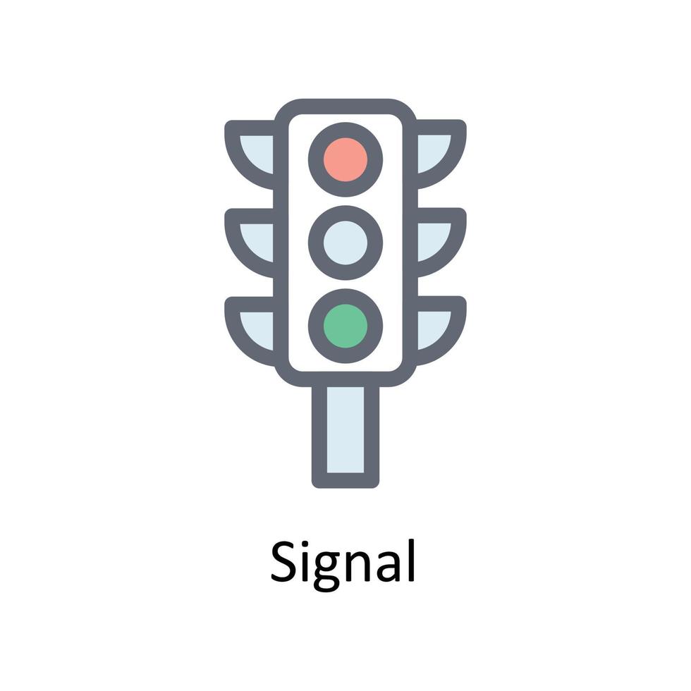 signaal vector vullen schets pictogrammen. gemakkelijk voorraad illustratie voorraad