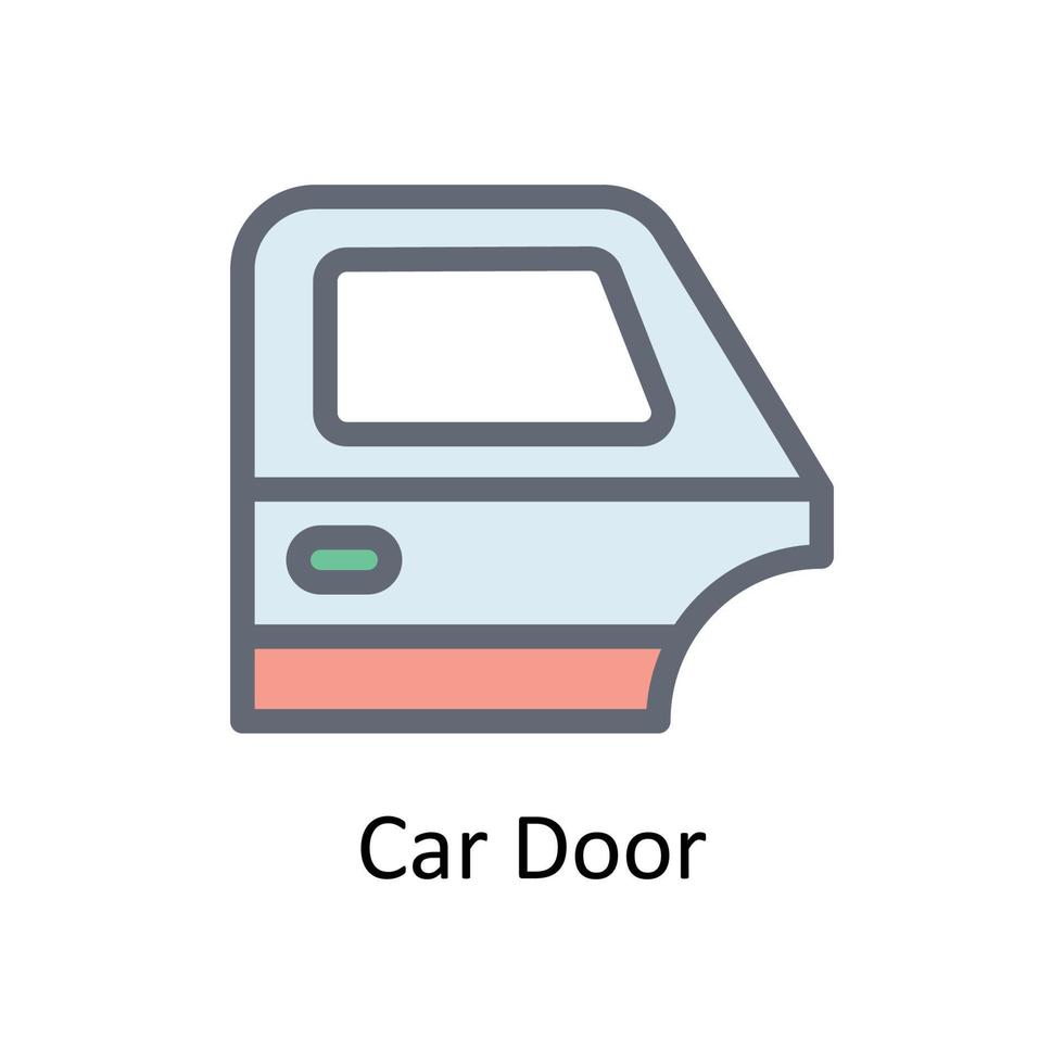 auto deur vector vullen schets pictogrammen. gemakkelijk voorraad illustratie voorraad