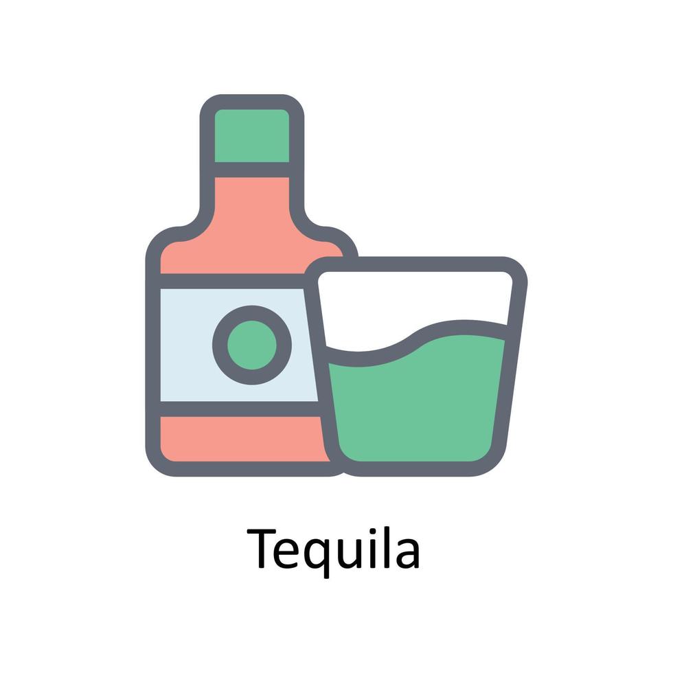 tequila vector vullen schets pictogrammen. gemakkelijk voorraad illustratie voorraad