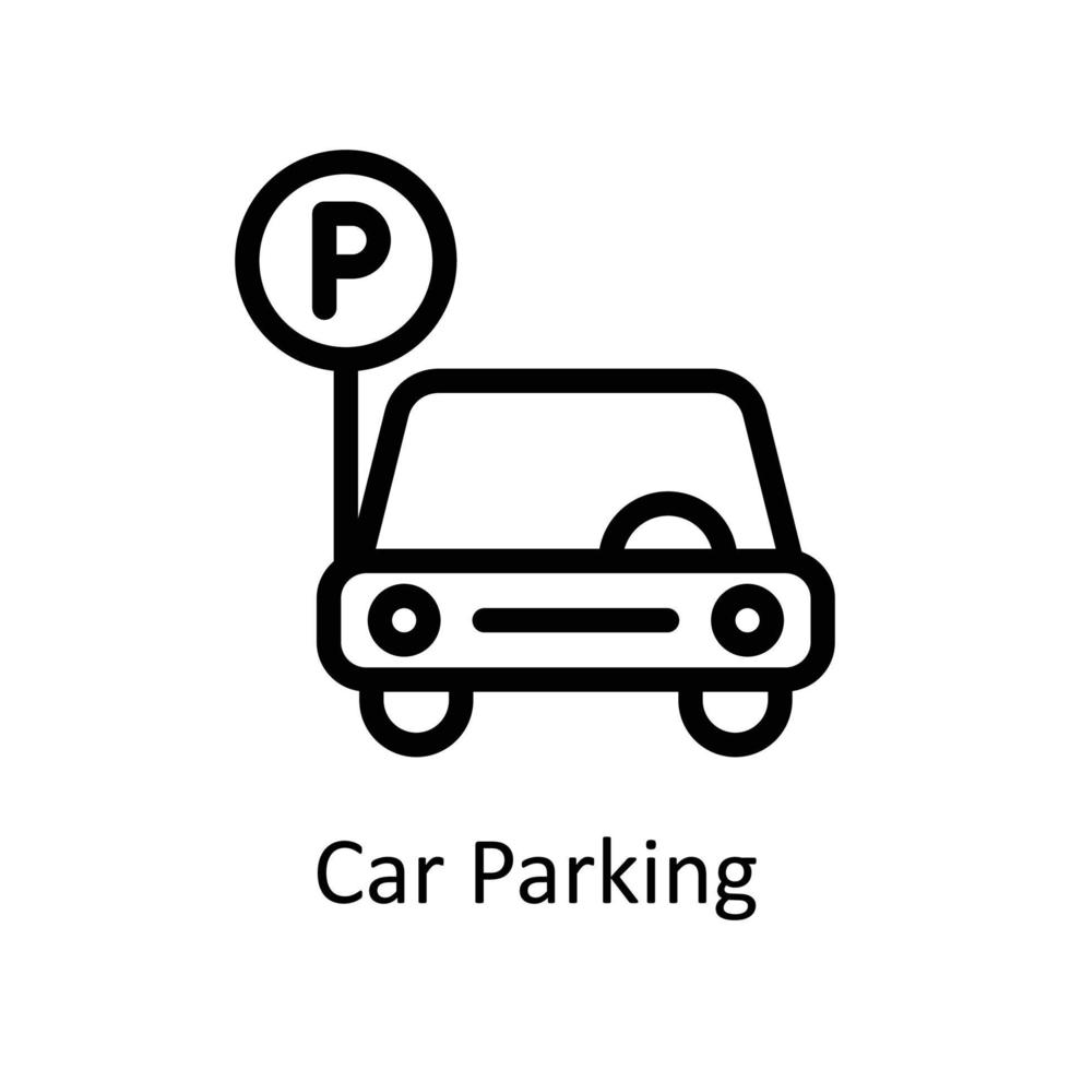 auto parkeren vector schets pictogrammen. gemakkelijk voorraad illustratie voorraad