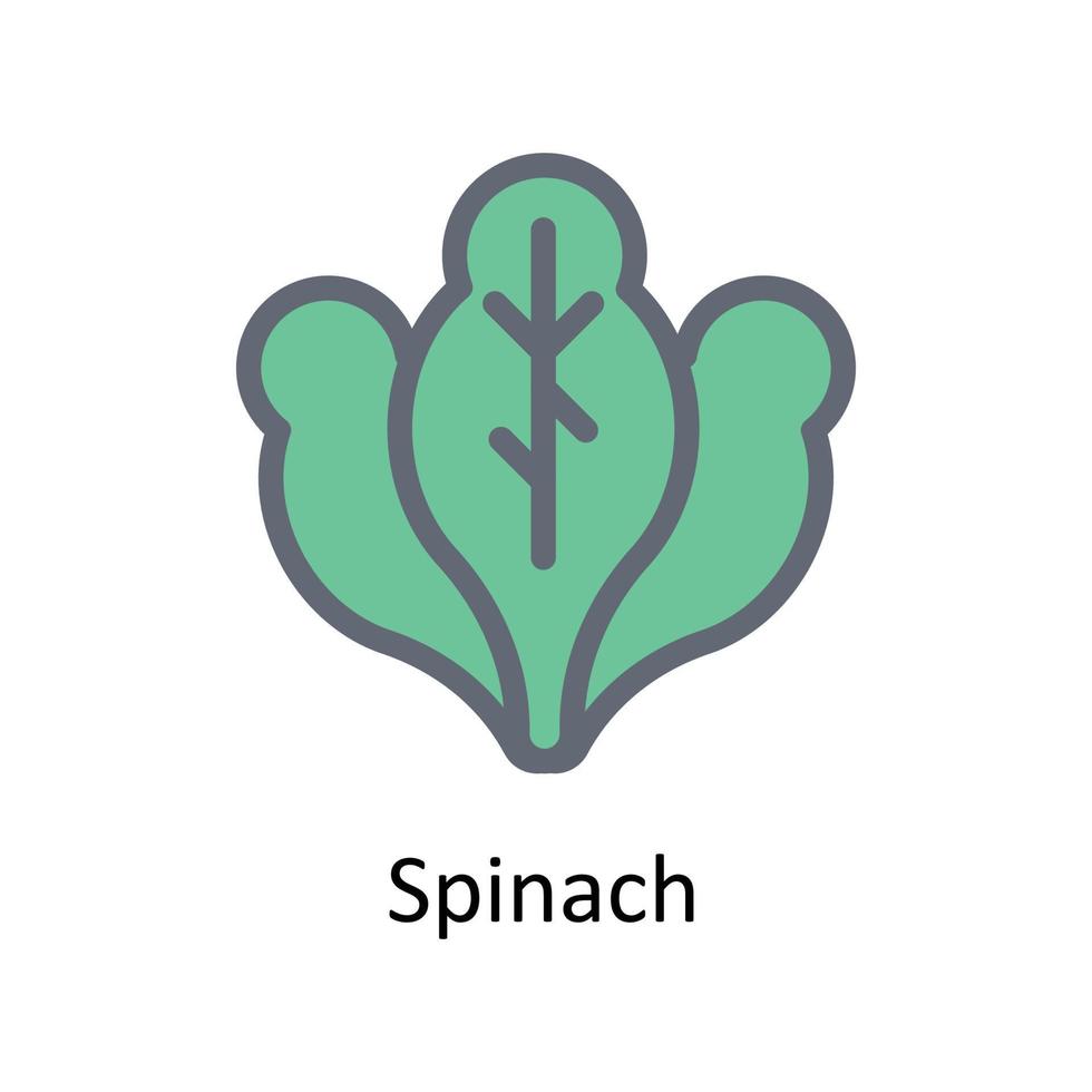 spinazie vector vullen schets pictogrammen. gemakkelijk voorraad illustratie voorraad