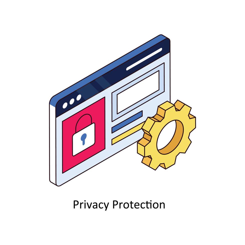 privacy bescherming vector isometrische pictogrammen. gemakkelijk voorraad illustratie