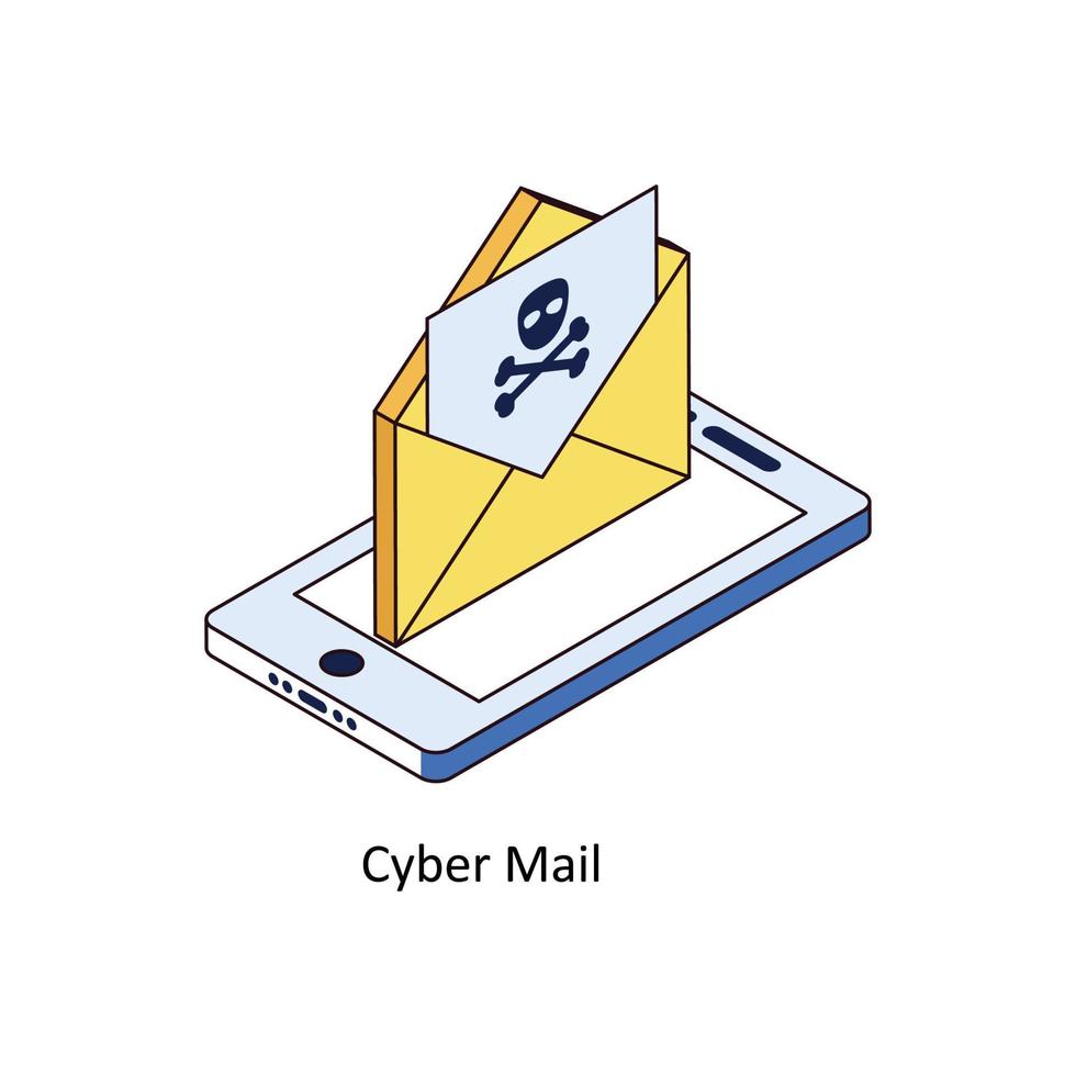 cyber mail vector isometrische pictogrammen. gemakkelijk voorraad illustratie