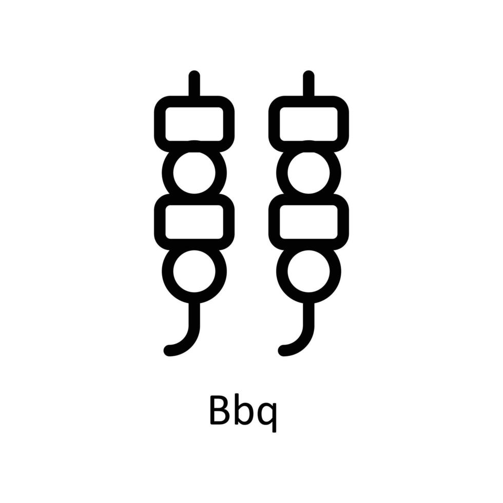 bbq vector schets pictogrammen. gemakkelijk voorraad illustratie voorraad