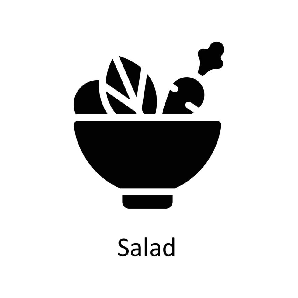 salade vector solide pictogrammen. gemakkelijk voorraad illustratie voorraad
