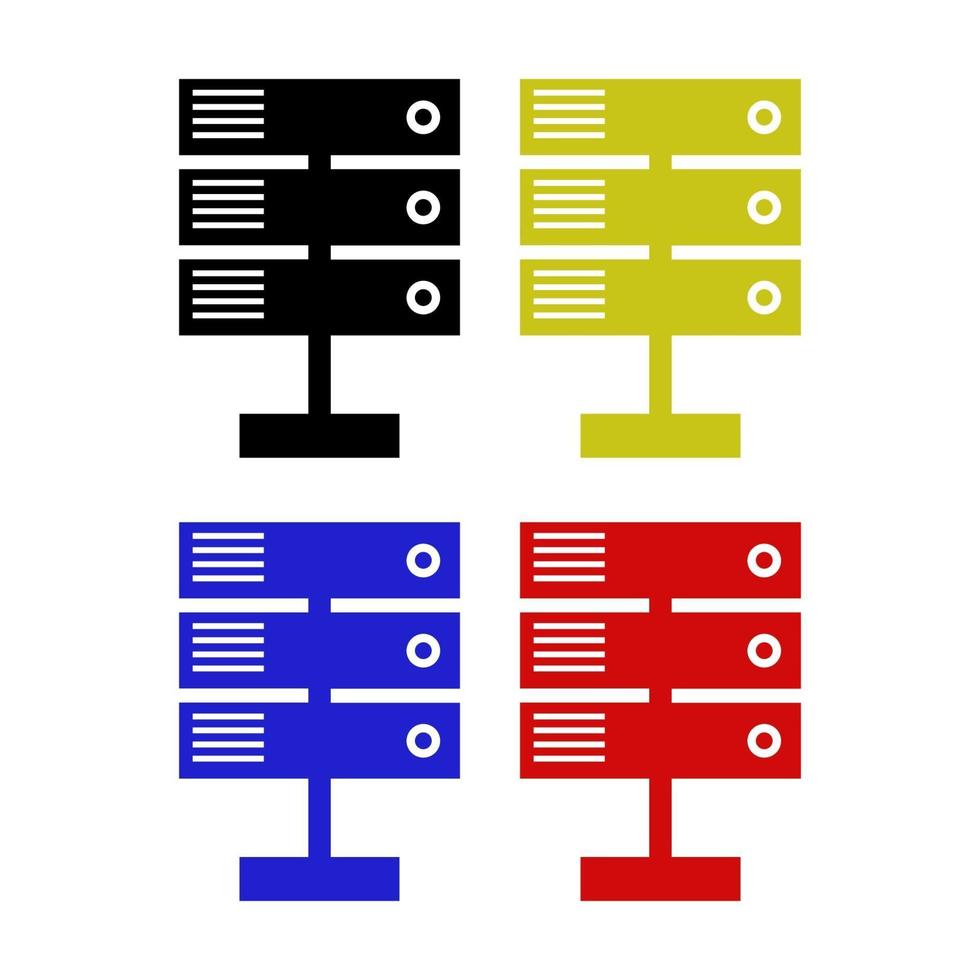 server ingesteld op witte achtergrond vector