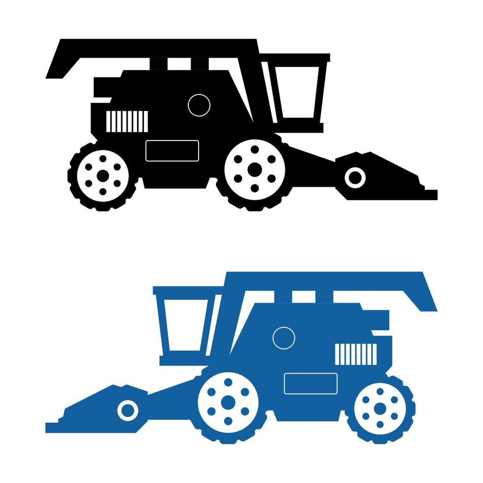 set van harvester combineren op witte achtergrond vector