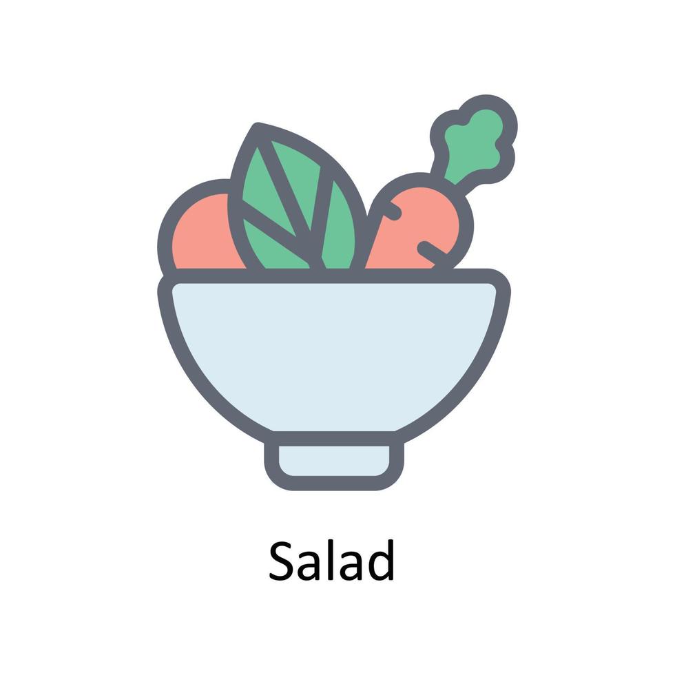 salade vector vullen schets pictogrammen. gemakkelijk voorraad illustratie voorraad