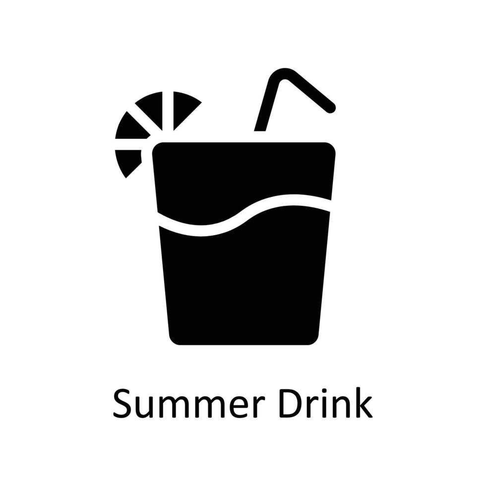 zomer drinken vector solide pictogrammen. gemakkelijk voorraad illustratie voorraad