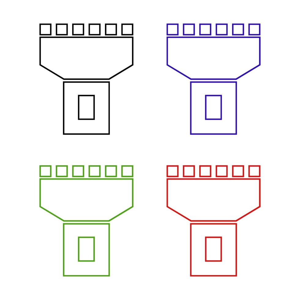 toren die op witte achtergrond wordt geplaatst vector