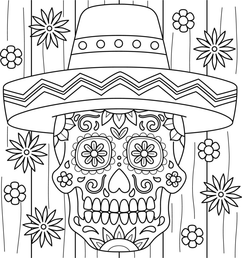 cinco de mayo dia de los Muertos kleur bladzijde vector