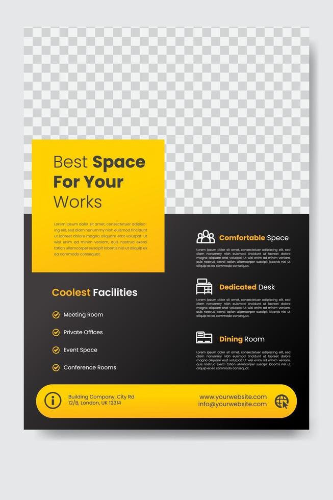 coworking space flyer-sjabloon voor spandoek vector